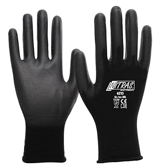 Nitras 12 Paar Montagehandschuh 6215 schwarz Gr. S - 3XL