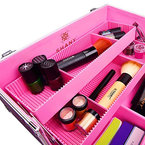 SHANY Essential Pro Makeup Train Case with Shoulder Strap and Locks - Pink