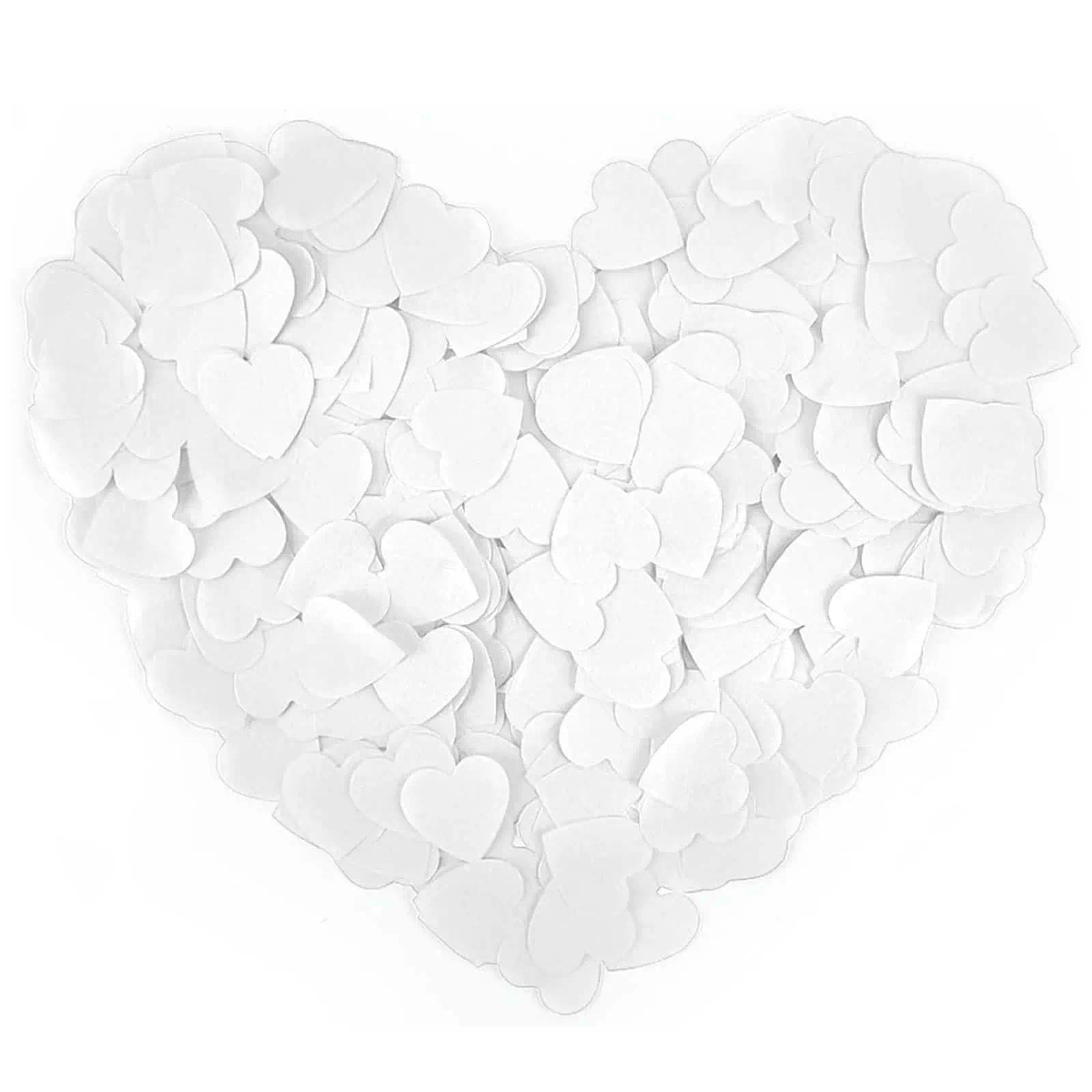 5000 Pieces Of Biodegradable Confetti，birthday confettis 50g Wedding Confetti，White Heart Confettis，For Weddings, Decorations And Celebrations