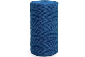 LEECOGO Colored Jute Twine 328 Feet Durable Natural Jute Rope String Perfect for Arts Crafts Mason Jars Wrapping Wedding Decorations Home Gardening Durable Packing String for Gifts Presents,Royal Blue