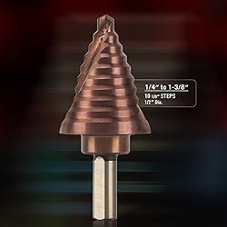 ZELCAN Cobalt Added M35 Step Drill Bit, Spiral Step
