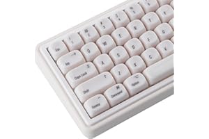 Tsungup MOA Keycaps,136 Keys Cute Ceramic Textured Custom Keycaps 60 75 Percent, Minimalist White Keycap Set Key Caps Keyboar
