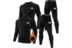 MEETYOO Thermal Underwear for Men,Men's Base Layer,2 Sets Long Johns Lined with Hunting Gear