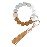 Weixiltc Keychain Wristlet for Women, Silicone Bead