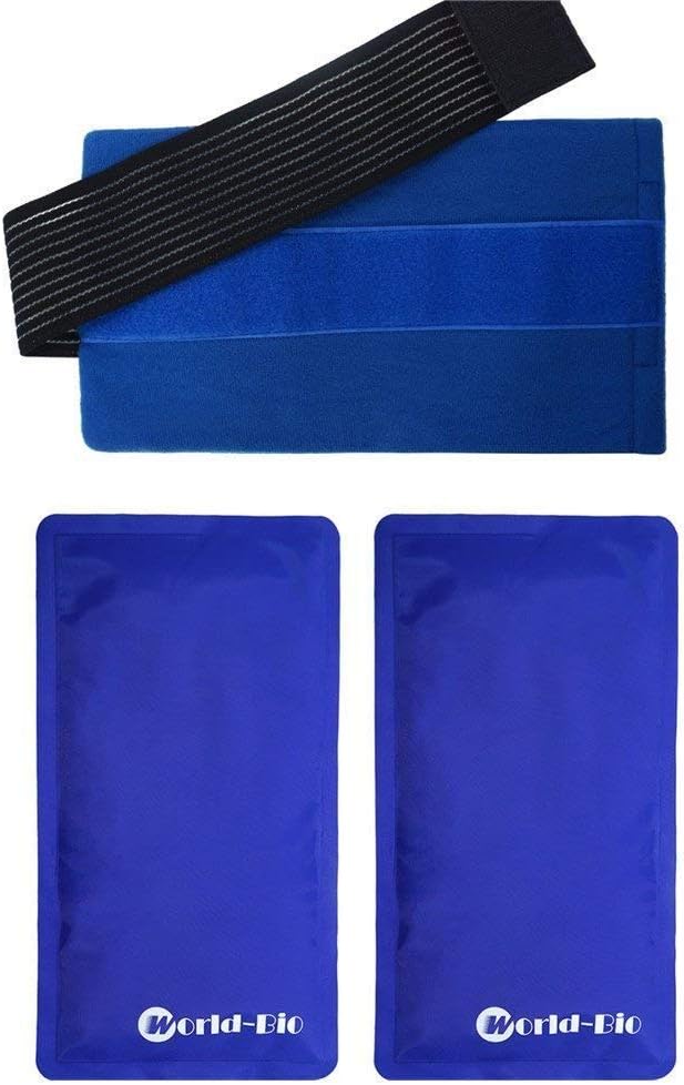 Reusable Large Gel Ice Pack Wrap for Sports Injuries,2 Pieces Cold Packs with Strap for Back Pain Relief Cold Compression Therapy for Elbow Ankle - Image 3