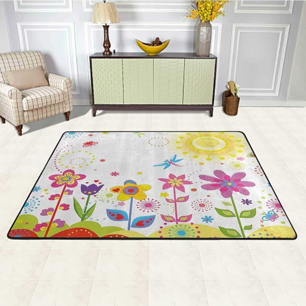 Alfombra floral para patio al aire última intervensión, 3 pies x 5 pies