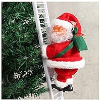 Qjoy 1 Pcs Electric Climbing Ladder Santa Claus Christmas Figurine Ornament Decoration Gifts