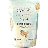 Sweet Therapy Ginger Chews Sugar Free - Sugar free ginger candy - Zero Sugar Candy - Healthy snacks - Calorie free candy - 1LB - Original flavor.