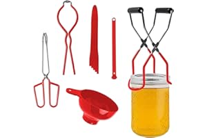 Canning Supplies - 6 Pack Canning Tools Starter Kit, Canned Goods Pickling Kit for Beginners, Including Canning Tong, Jar Lif