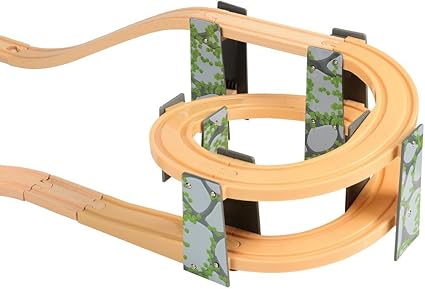 spiral wooden train track
