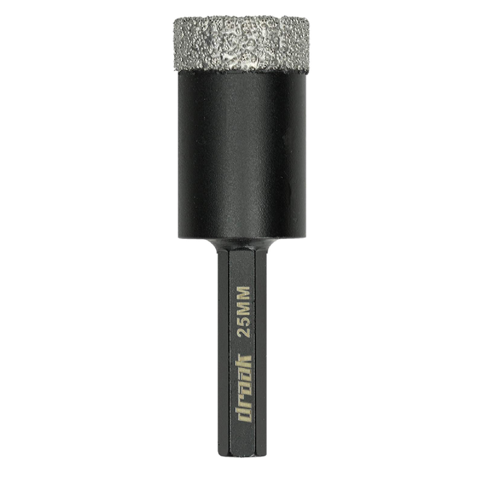 Draak Dry Diamond Drill Bit 25mm for The Toughest Materials Including Marble, Granite, Porcelain, Ceramic & Glass Tiles Vacuum Brazed Porcelain 5