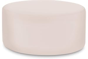 HOWARD ELLIOTT COLLECTION Howard Elliott Replacement Slipcover Exclusively Made for Howard Elliott 36 " Universal Round Ottoman, 100% Polyester Fabric (Ottoman Not Included), Seascape Sand