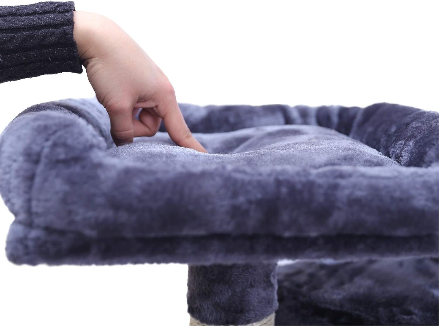 Hey-brother 65" Extra Large Multi-Level Cat Tree Condo Furniture with Sisal-Covered Scratching Posts, 2 Bigger Plush Condos, Perch Hammock for Kittens, Cats and Pets (Smoky Gray) MPJ030G : Pet Supplies