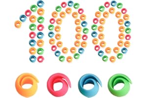 Sew Tech 100pcs Thread Spool Savers & Huggers, Reusable Silicone Bands Prevent Tails from Unwinding, Fits Mini-King to Cone Spools, for Sewing & Embroidery