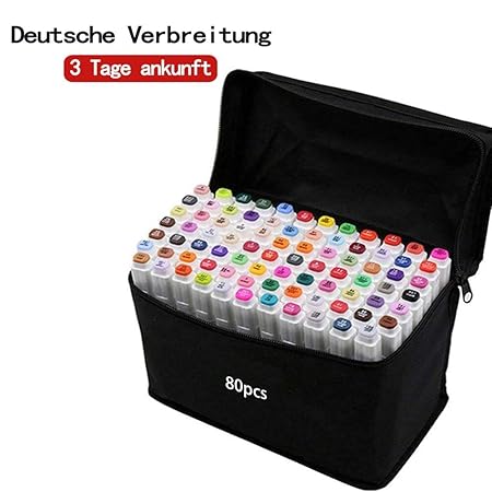 80 Farbige Stift Fettige Mark Farben Marker Set,Twin Tip Textmarker Graffiti Pens für Sketch Marker Stifte Set für Studenten 