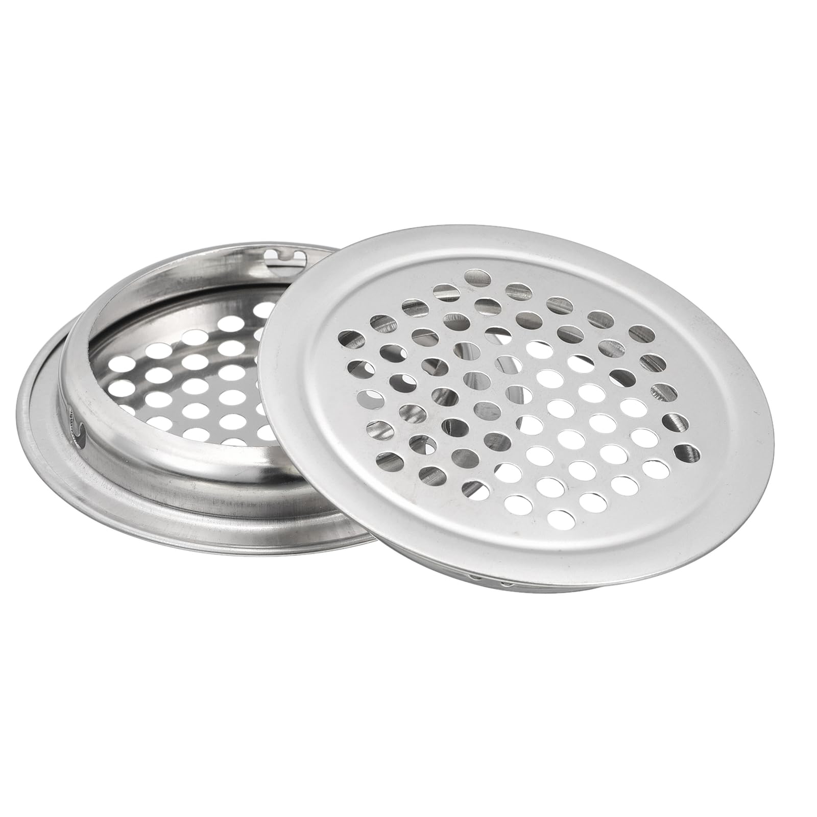 uxcell 53mm(2-1/8") Circular Soffit Vent, 18pcs Stainless Steel Circular Air Vents Round Mesh Hole Louver for Kitchen Bathroom Cabinet, Silver Tone