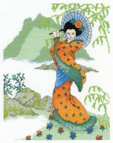 geisha girl cross stitch kit