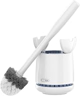 MR.SIGA Toilet Bowl Brush and Holder with Solid Handle White 1 Pack