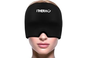 iTHERAU Migraine Relief Cap, Headache Relief Hat for Migraine, Soft Migraine Mask Reusable Head Gel Ice Pack for Headache, Co