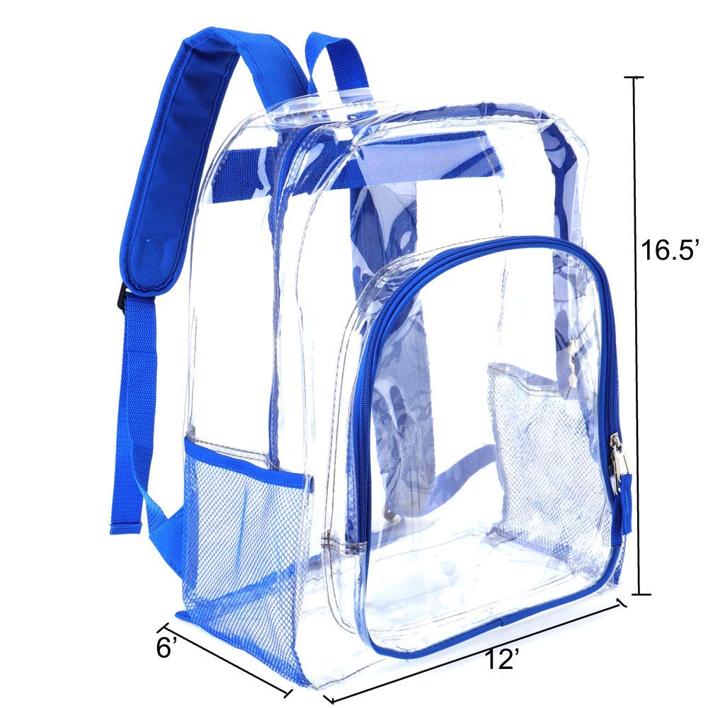 JOMPARO Clear Backpack Heavy Duty Transparent Backpacks for School Boys Girls Adults Large Plastic Bookbag