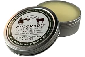 COLORADO LEATHER BALM EST. 2018 MADE FROM ALL-NATURAL TALLOW Colorado Leather Balm Original Formula (Orange Vanilla) (4 oz)
