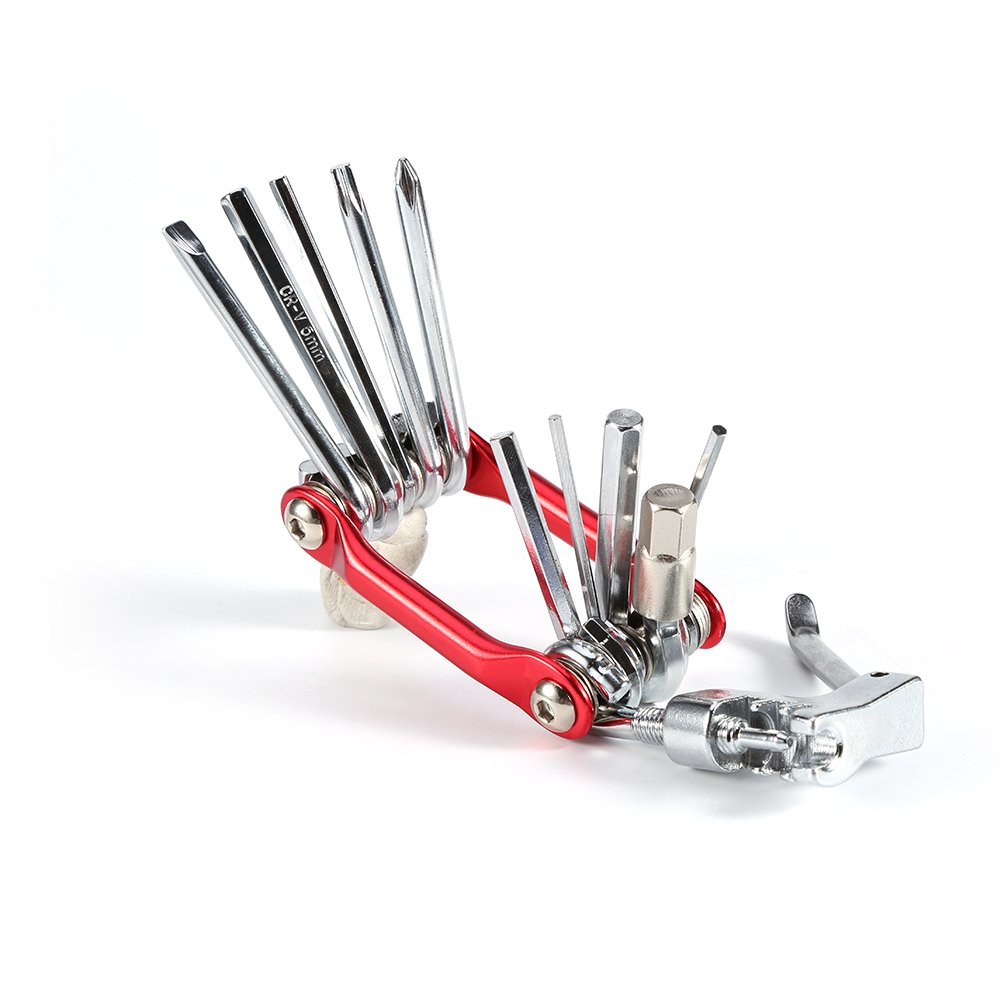 Multifunction Bicycle Repair Kit Electroplated Carbon Steel Mountain Bike Fix Tools with Aluminium Alloy Handle Portableelectronicdevicemount Hardware Tools For Bicycle Repair