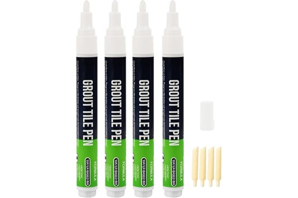 Grout Pen White, Imulgy 4PCS Tile Grout Pen Waterproof Repair for Floor Bathrooms