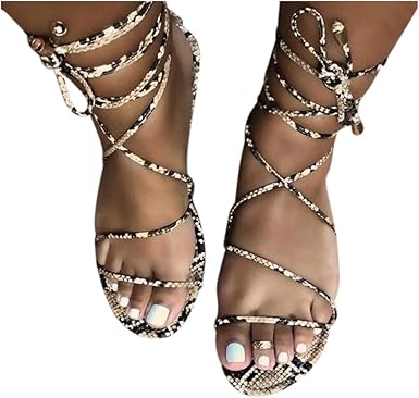 lace up sandals flat amazon