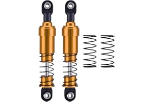 YSKMLOLP 75mm-115mm Big Bore Shocks, RC Crawler Shocks for 1/10 RC Crawler LCG Chassis Gspeed V3 Element Enduro SCX10 TRX4 Gamde R1 Comp Builds DIY (Gold 85mm 2pcs)