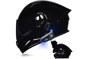 HELMETS AAREG Motorcycle Bluetooth Modular Helmet DOT Approved Dual Visor Full Face Flip up Integrated Motorcycle Helmets Double Visor Helmet Built-in Dual Speaker Microphone Waterproof Adults Men Women M-XXL