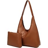 Casual Hobo Bag for Women Soft Shoulder Bags Slouchy Pu Leather Tote Purses for Work Travel