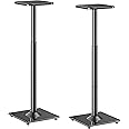 ELIVED Universal Speaker Stands Height Adjustable 28"-37.4", Bookshelf Speaker Stand Pair for Large Speaker Satellite Studio Speaker Up to 22 lbs, Surround Sound Speaker Stand with Cable Management