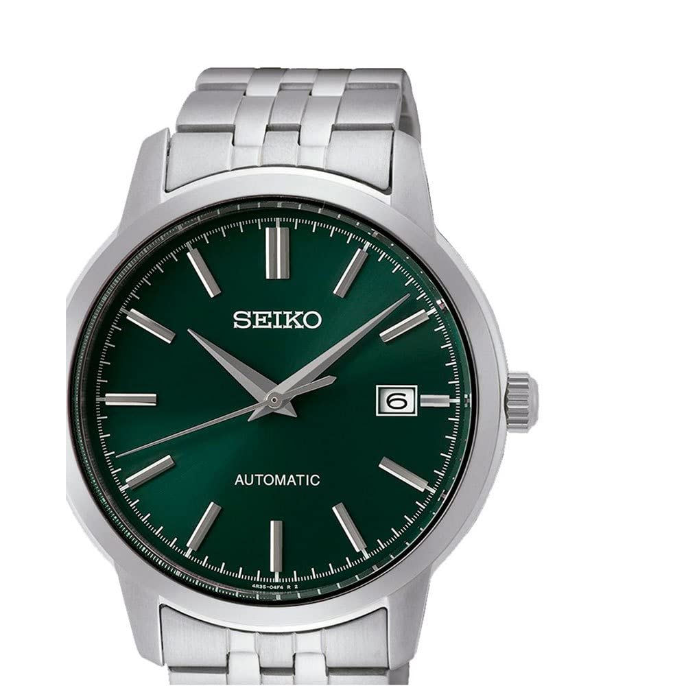 SEIKO Men Analog Automatic Watch with Stainless Steel Strap SRPH89K1, Green, Bracelet