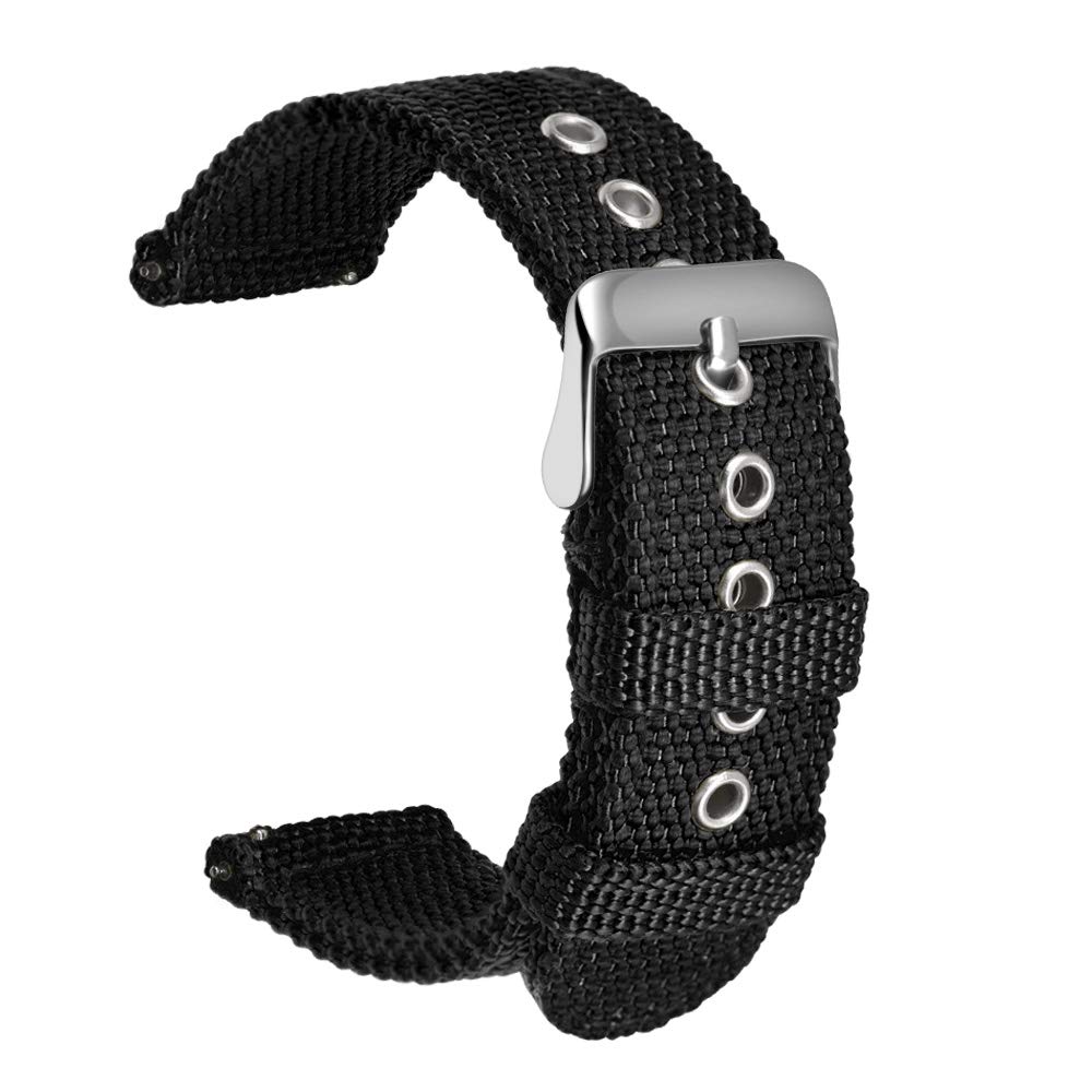 ULLCHRO Nylon Watch Strap Replacement Watch Band Military Army Men Women - 18mm, 20mm, 22mm, 24mm Watch Bracelet with Stainless Steel Silver Buckle