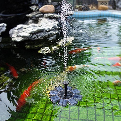image for Solar Fountain,HiJi 1.6W Solar Powered Bird Bath Fountain Pump for Ped