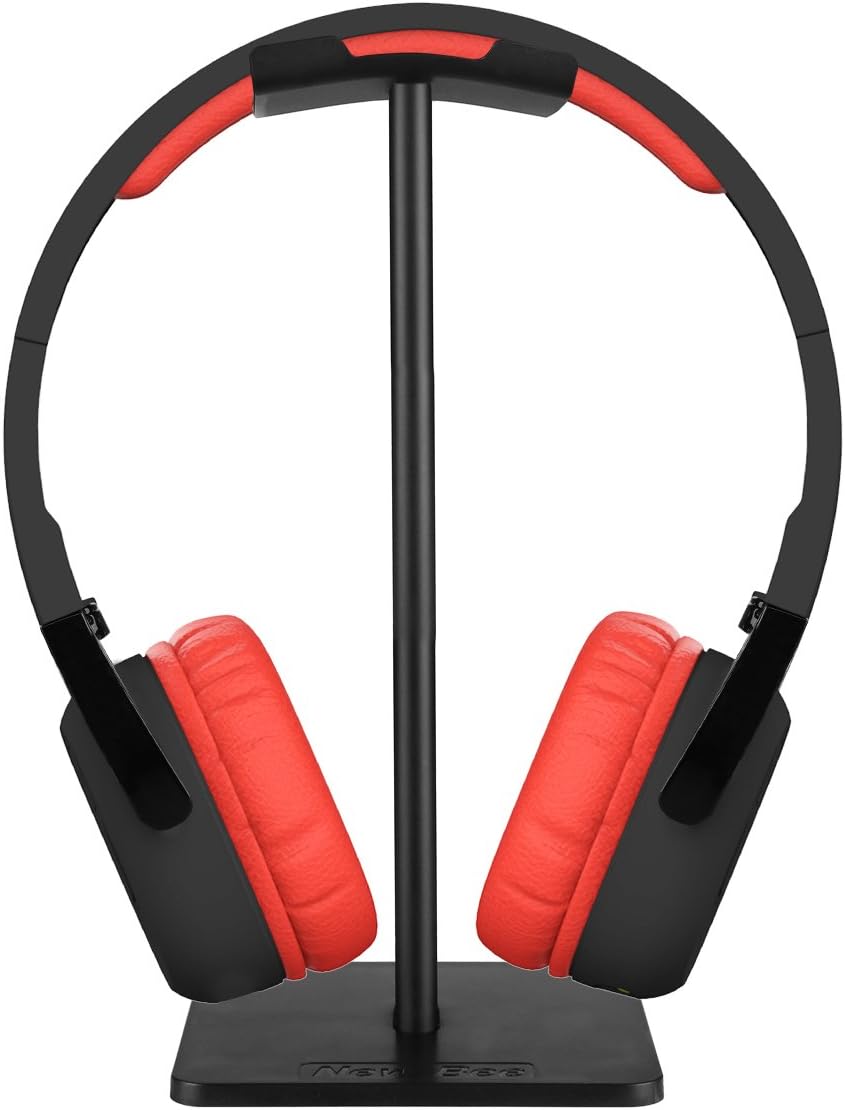 On Ear Headphone Bluetooth 4.0, Foldable Wireless Headset Noise Cancelling Stereo Earbuds with Mic NFC 3.5mm Audio & Earphone Holder, Red