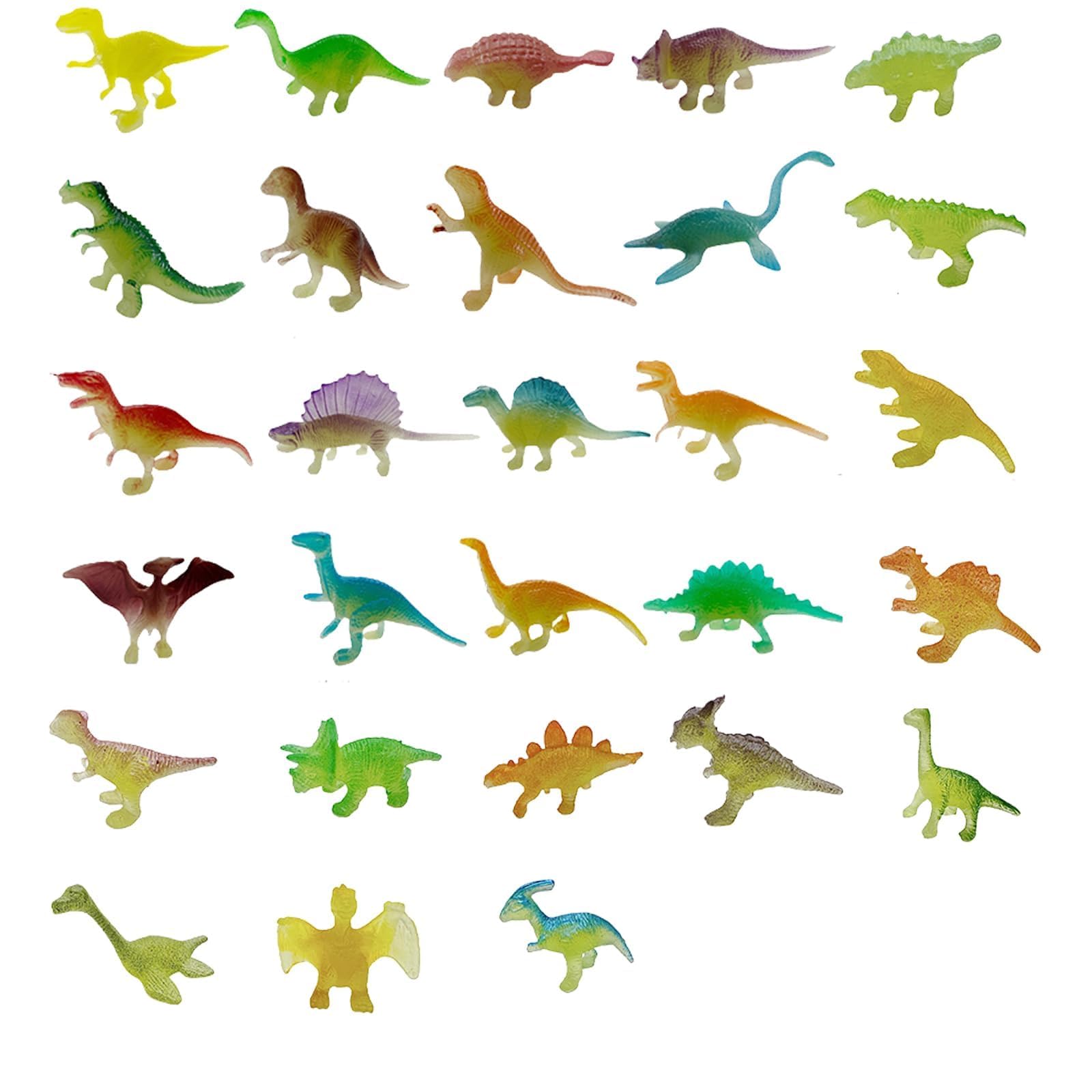YgonziRuvc Mini Dinosaur Figures, 28Pcs Dinosaur Toys for Kids 3-8, Educational Figures, Glow in The Dark Dinosaurs, Party Favors, Travel Toys, Gift for Boys and Girls