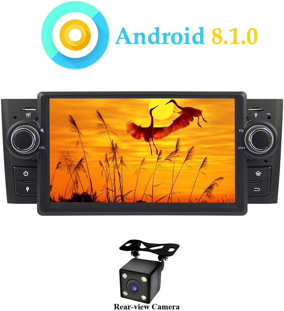 XISEDO Android 8.1.0 Car Stereo 7" Quad Core in-Dash Autoradio Sat Nav Car GPS Navigation for Fiat Linea 2007-2012/ Fiat Grande Punto 2008 (with Rear-View Camera)