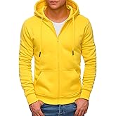 Tuveke Men's Zip Up Hoodie Athletic Hoodies Long Sleeve Fleece Hooded Sweatshirts Midweight With Pockets (S-3XL)