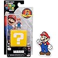 THE SUPER MARIO BROS. MOVIE 1.25 inch Mini Figure with Question Block with Sticker Combo Pack (Mario)