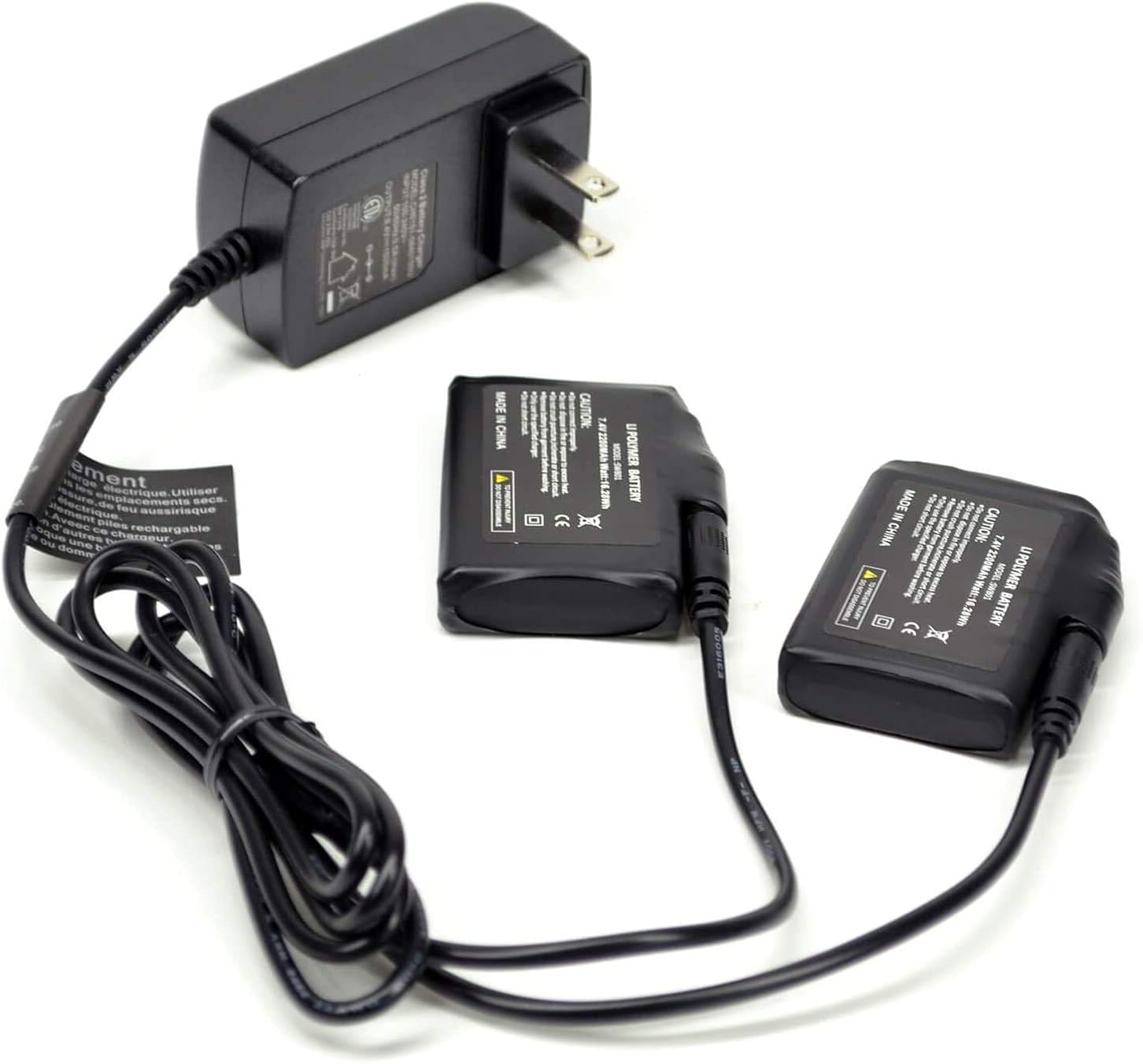 SAVIOR HEAT 7.4V 2200mAH/3000mAh Rechargeable Li-ion Batteries, Charger for Heated Gloves, Heated Socks, Heated Hats(2200 MAH): Clothing