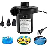 BOMPOW Electric Air Pump for Inflatables Air Mattress Pump Bed Pool Toy Raft Boat Quick Pump Black (AC Pump(130W))