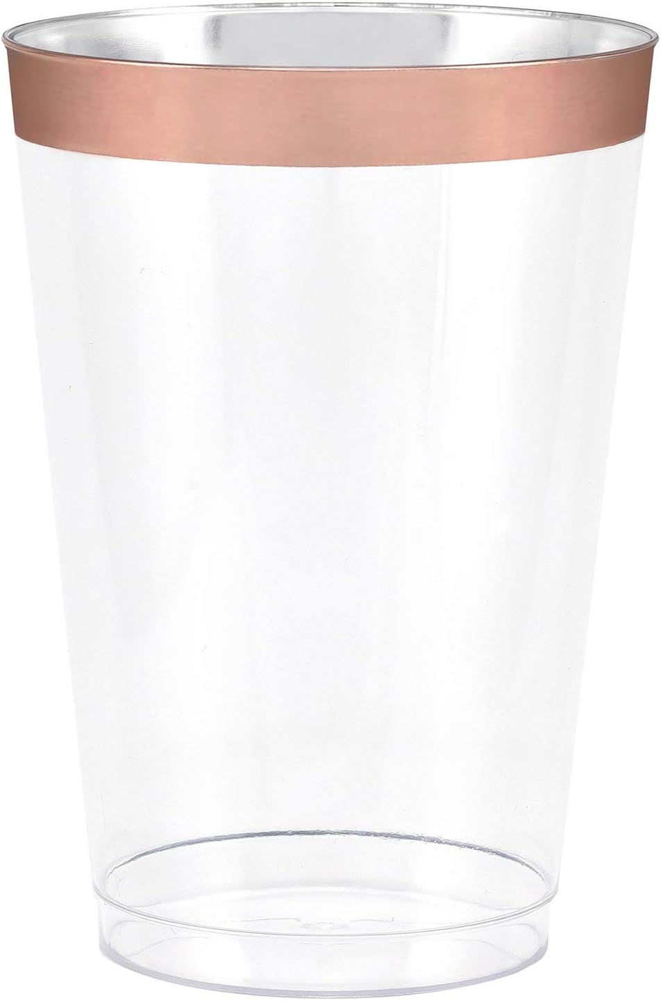 50 Rose Gold Rimmed Clear Hard Plastic Cups | 10 oz. Fancy Disposable Wedding Tumblers for Party & Wedding (50-Pack) by Bloomingoods