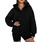 onlypuff Women Essential Hoodies Pullover Sweatshirt Long Sleeve Kangaroo Pocket Fleece Basic Sweater