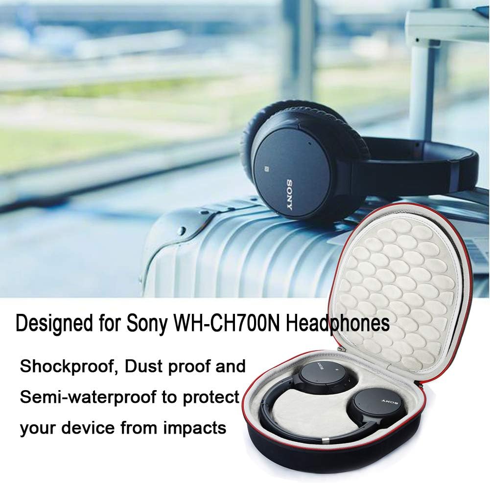 Hard Case for Sony WH-CH700N/Sony WH-CH710N Wireless Noise Cancelling Headphones, Travel Carrying Storage Bag - Black+Gray