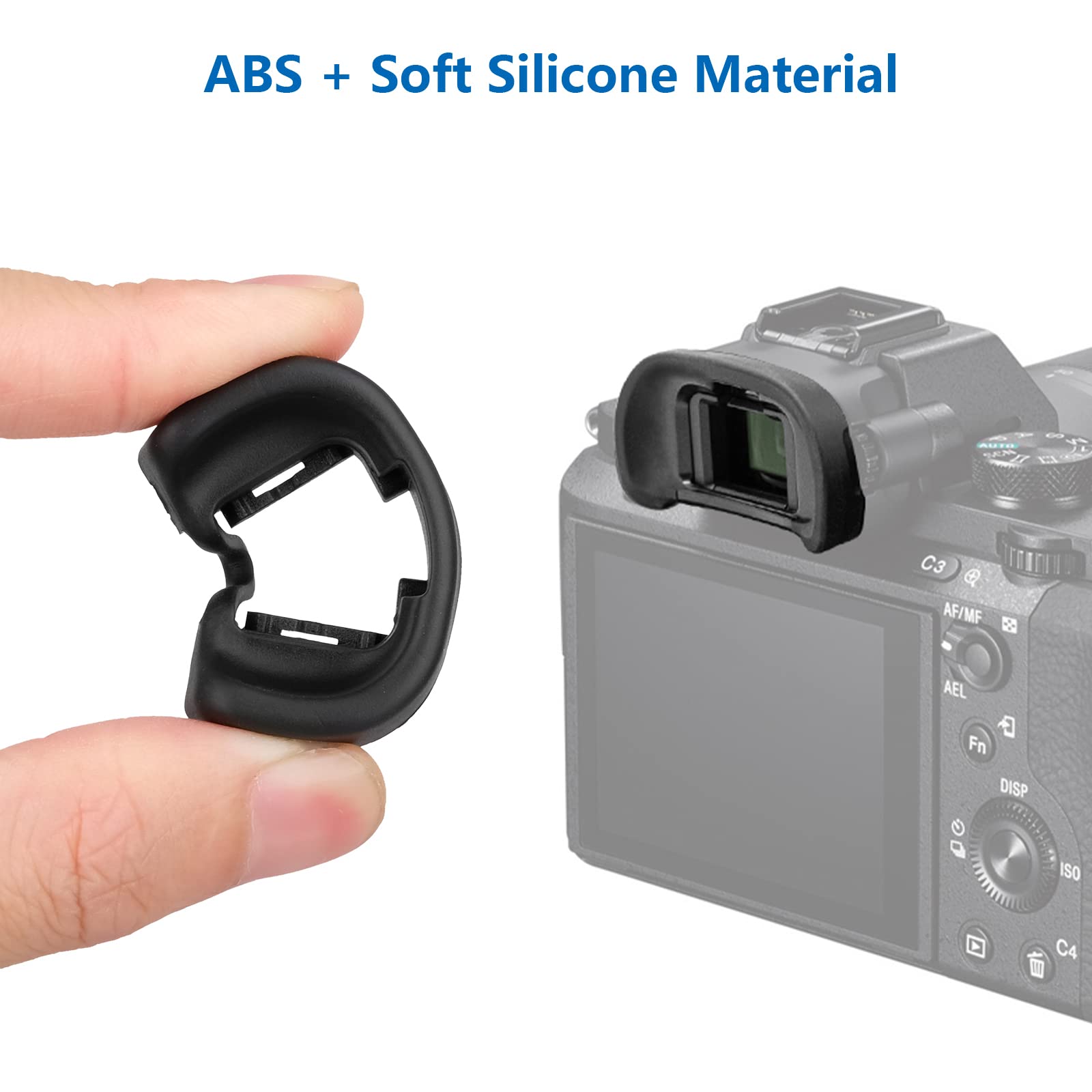 Aktualisierte Okularmuschel für Sony A7III A7II A9 A7S A99II A58 A7 A7R IV A7RIII A7SII 2 Pack Kamera-Blitzschuhabdeckung für Sony + 2 Pack Kamera-Augenmuschel-Ersatz für Sony 3