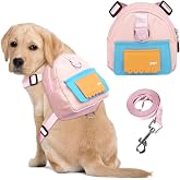 DoggieKit Dog Backpack for Small Dogs to Wear,Cute Pet Puppy Harness Backpacks with Leash Adjustable Dog Self Carrier Bag for Travel Hiking Daily Walking (M, Pink)