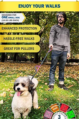 Pet Dreamland Running Dog Leash for Small Dogs - Walking Hiking Training - Extra Long Bungee Dog Lead - Reflective Leashes for Small Dogs (Grey & Pink)