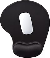 Hsurbtra Ergonomic Gel Mouse Pad with Wrist Rest 9.5x8.3 inch Jet Black