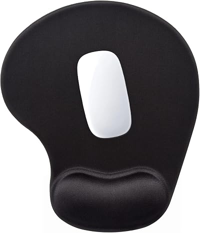 Hsurbtra Ergonomic Gel Mouse Pad with Wrist Rest 9.5x8.3 inch Jet Black
